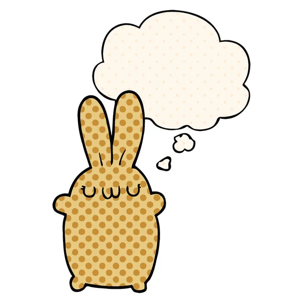 Мультяшный кролик и мыльный пузырь в стиле комиксов — стоковый вектор