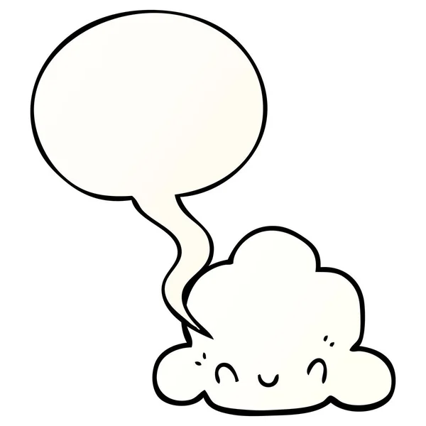Nube de dibujos animados y burbuja del habla en estilo gradiente suave — Archivo Imágenes Vectoriales