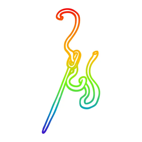 Linea gradiente arcobaleno disegno ago del fumetto e filo — Vettoriale Stock