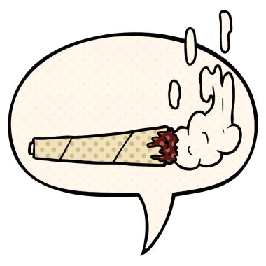 çizgi roman tarzında karikatür marijuiana ortak ve konuşma balonu
