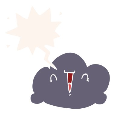 retro tarzında karikatür bulut ve konuşma balonu