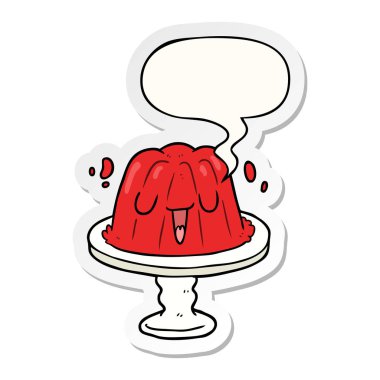 plaka sallanan ve konuşma kabarcık etiket karikatür jöle