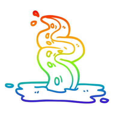 gökkuşağı degrade çizgi çizim karikatür ürkütücü dokunaç