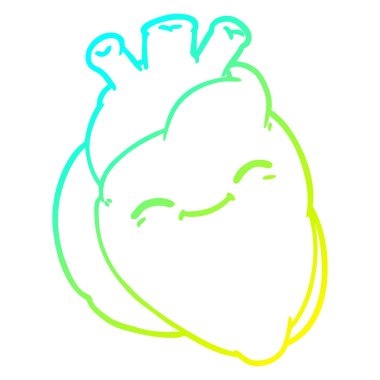 soğuk degrade çizgi çizim karikatür mutlu kalp