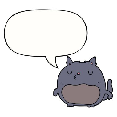 karikatür kedi ve konuşma balonu