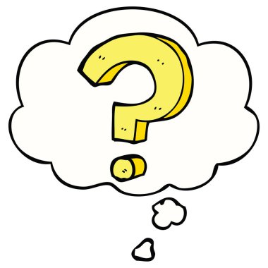 çizgi film soru işareti ve düşünce balonu