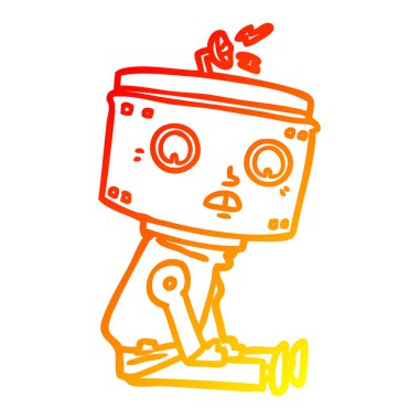 sıcak degrade çizgi çizim karikatür robot