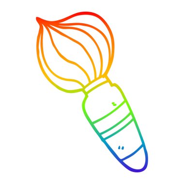 gökkuşağı gradyan çizgi çizim karikatür büyük boya fırçası