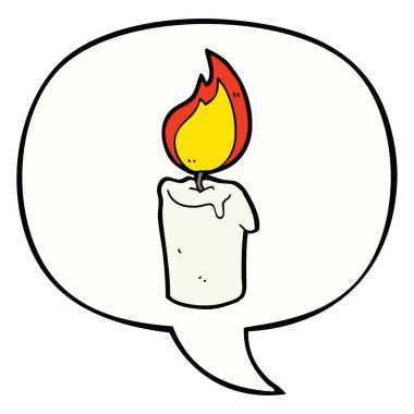 karikatür mum ve konuşma balonu