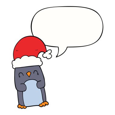 çizgi film penguen ve konuşma balonu