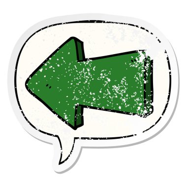 karikatür işaret ok ve konuşma balonu sıkıntılı etiket