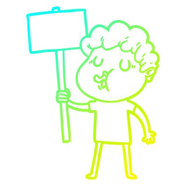 adam degrade çizgi çizgi film soğuk çizim