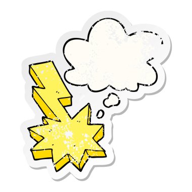 karikatür yıldırım grev ve sıkıntılı yıpranmış olarak kabarcık düşünce