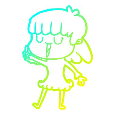 soğuk degrade çizgi çizim karikatür kadın