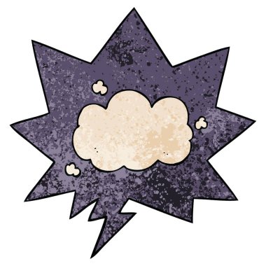 retro doku tarzında karikatür bulut ve konuşma balonu