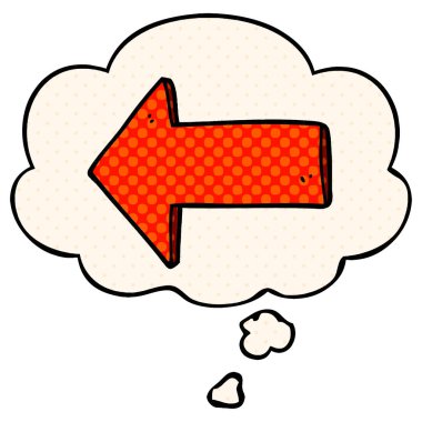 çizgi film ok ve çizgi roman tarzında düşünce balonu