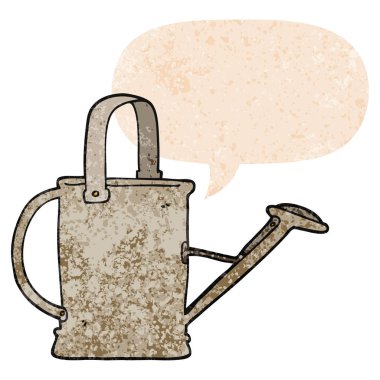 karikatür sulama olabilir ve retro dokulu tarzında konuşma balonu