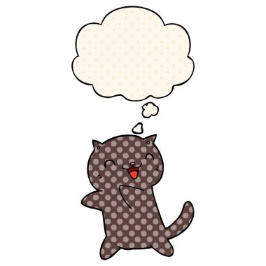 çizgi film kedi ve çizgi roman tarzında düşünce balonu