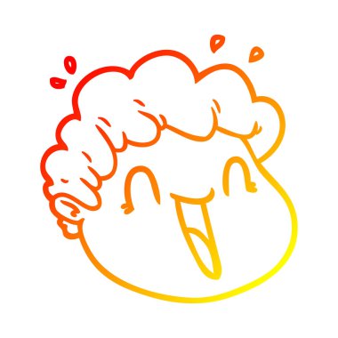 sıcak degrade çizgi çizim karikatür erkek yüz