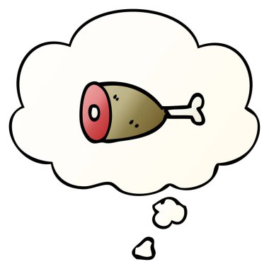 çizgi film et ve pürüzsüz degrade tarzında düşünce balonu