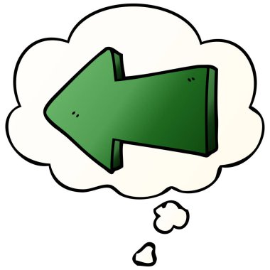 çizgi film işaret ok ve pürüzsüz degrade sty düşünce balonu