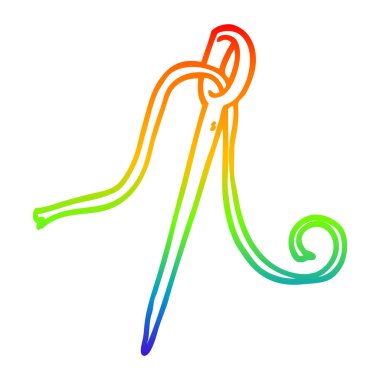 gökkuşağı gradyan çizgi çizim karikatür iğne ve iplik