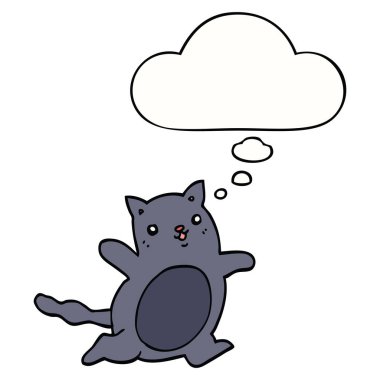 karikatür kedi ve düşünce balonu