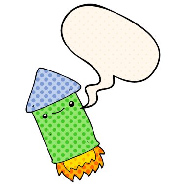 çizgi roman tarzında karikatür fişek ve konuşma balonu