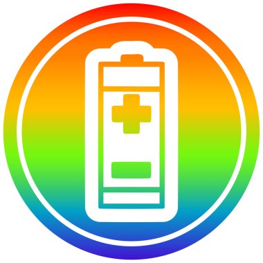 gökkuşağı spektrumunda pil dairesel