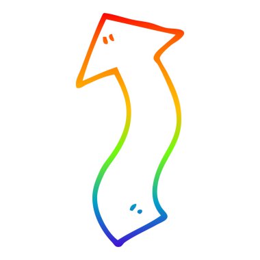 gökkuşağı degrade çizgi çizim karikatür yönveren ok