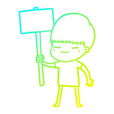 soğuk degrade çizgi çizim karikatür kendini beğenmiş çocuk