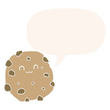 retro tarzıkarikatür bisküvi ve konuşma balonu