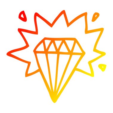 sıcak degrade çizgi çizim karikatür dövme elmas