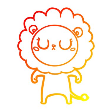 sıcak degrade çizgi çizim karikatür aslan