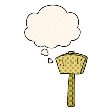 çizgi film tokmak ve çizgi roman tarzında düşünce balonu