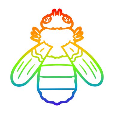 gökkuşağı degrade çizgi çizim karikatür arı