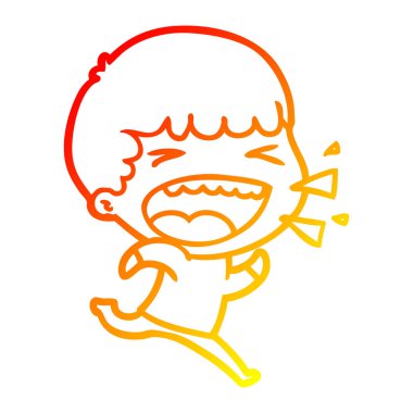 sıcak degrade çizgi çizim karikatür gülen adam