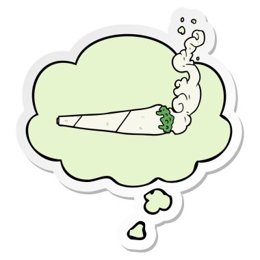 karikatür esrar ortak ve baskılı bir etiket olarak kabarcık düşünce