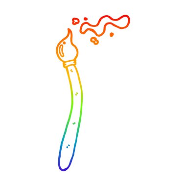 gökkuşağı gradyan çizgi çizim karikatür boya fırçası