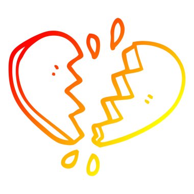 sıcak degrade çizgi çizim karikatür kırık kalp