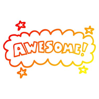 sıcak degrade çizgi çizim karikatür harika işareti