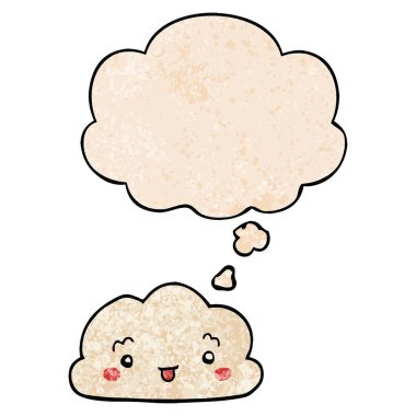 grunge doku desen tarzı karikatür bulut ve düşünce balonu