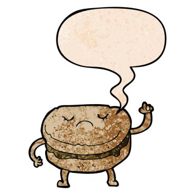 retro doku tarzıkarikatür bisküvi ve konuşma balonu