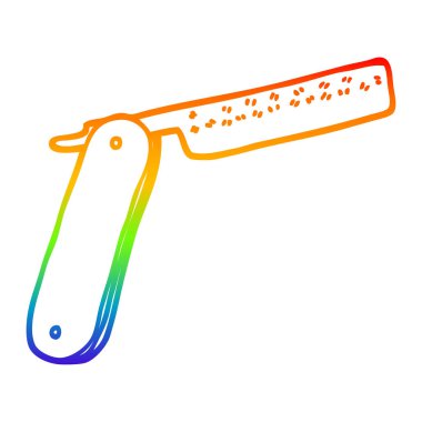 gökkuşağı gradyan çizgi çizim karikatür boğaz jilet kesilmiş