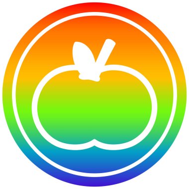 gökkuşağı spektrumunda organik elma dairesel