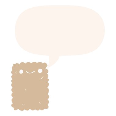 retro tarzıkarikatür bisküvi ve konuşma balonu