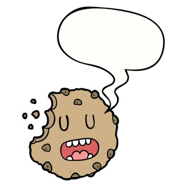 karikatür çerez ve konuşma balonu