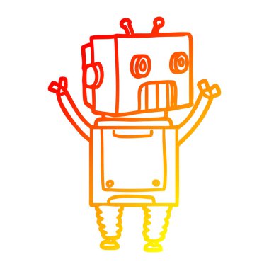 sıcak degrade çizgi çizim karikatür robot
