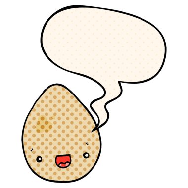 çizgi roman tarzında karikatür yumurta ve konuşma balonu