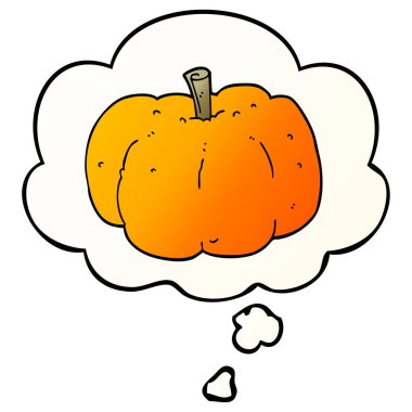 karikatür kabak ve pürüzsüz degrade tarzında kabarcık düşünce